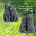 Wenqik Black Cat Statue for Garden Couple Kitten Figurines Decor Resin Cat Sculpture Decorative Garden Statues for Outside Patio Yard Farmhouse Gifts for Animal Lovers Mom 8.66 x 5.7 x 10.62 Inch