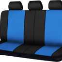 Flying Banner Rear Bench car seat Covers car seat Protectors Split 40/60 50/50 60/40 (Black & Blue, Value)