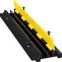 Nisorpa Cord Protector Ramp 2", 40000 lbs Heavy Duty Rubber Outdoor Extension Cable Wire Hose Cover Ramps, 2 Channels Slow Down Speed Bump for High Traffic Driveway Road, Garage, Property Area, 3.25ft