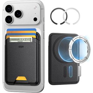 ESR for MagSafe Wallet, 5 Card Holder with RFID Blocking, MagSafe Sticker Included, Slim Magnetic Wallet for iPhone 17e/17/16/15/14/13/12 Series and Selected Samsung Devices, Not for 13/12 Mini, Black