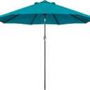 Blissun 9' Outdoor Patio Umbrella, Outdoor Table Umbrella, Yard Umbrella, Market Umbrella with 8 Sturdy Ribs, Push Button Tilt and Crank