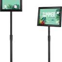 8.5x11 Inch Adjustable Sign Holder Poster Stand, Heavy Duty Floor Sign Stand with Aluminum Snap Open Frame for Vertical and Horizontal Sign Displayed(Black)