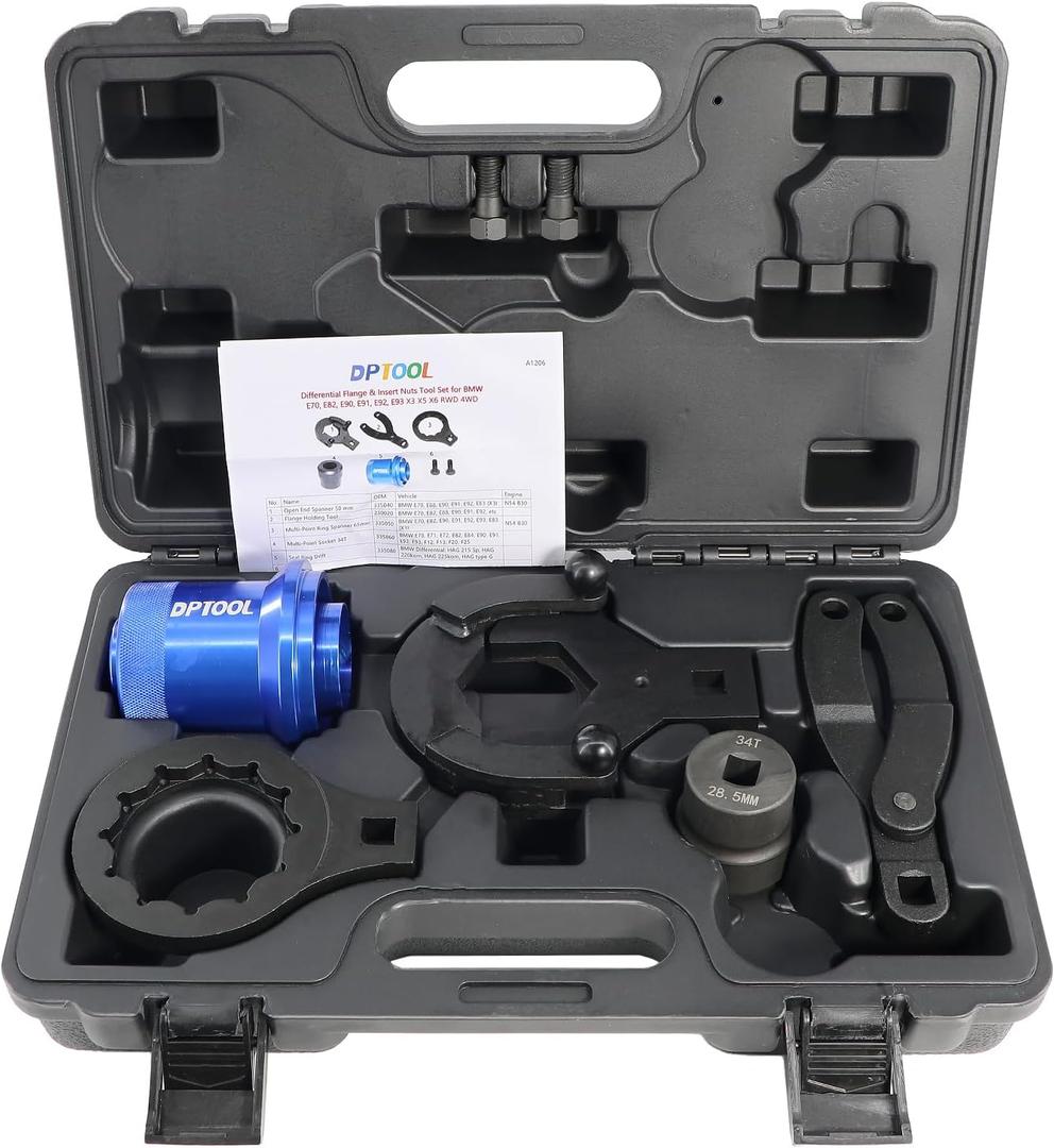 DPTOOL Rear Drive Axle Differential Installer Remover Tool Kit Compatible with BMW E70 E90 E91 E92 X3 X5 X6 RWD 4WD Replace 335040 335050 335060 335080 230020