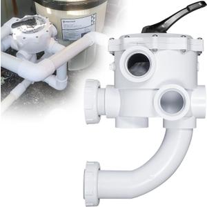 E-cowlboy 261055 Multiport Valve Replacement for Triton and Quad Pool and Spa Side Mound D.E. and Sand Filters 2 Inch Threaded 7 1/2 Inch Centerline Rebuild Kit (White)