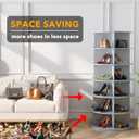 SpaceAid 6 Tier Rotating Shoe Rack Tower, Spinning Shoe Display Lazy Susan, Revolving 360 Shoe Rack Storage Round Carousel, Vertical Handbag Rotate Shoes Closet Organization (6-Tier Gray)