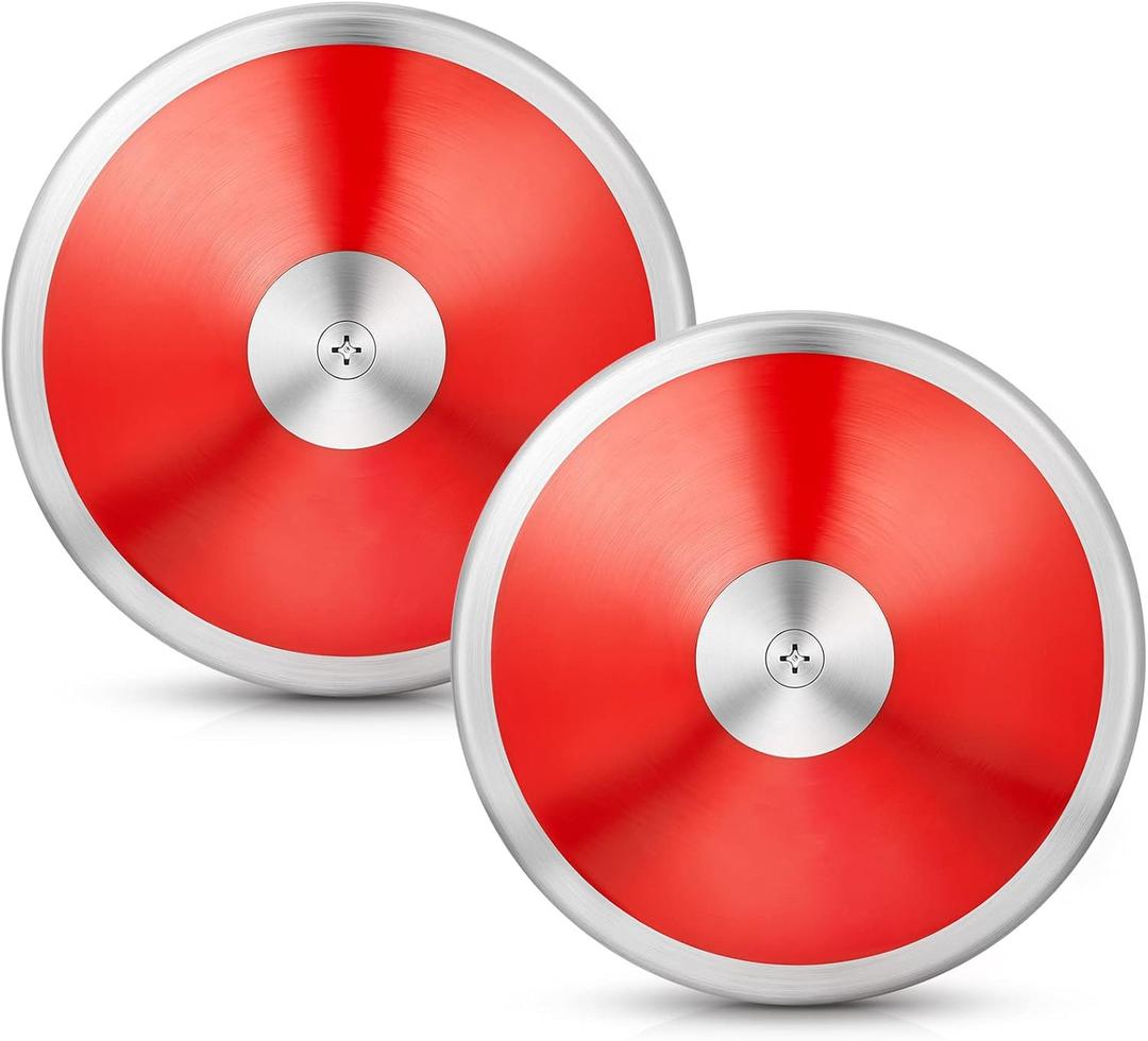 Wettarn 1 kg Discus, Man Women Discus Track and Field Discuses Track and Field Equipment (Red)