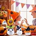 2 x YUXIYAN Halloween Ghost Gifts,Emotional Support Halloween Positive Ghost Crochet for Women Mom Friends Coworkers Teacher Christmas,Birthday,Thank You,Encouragement Gifts for Office Desktop Home Decor (Black Orange Hat Ghost)