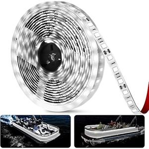 25ft Pontoon Boat Lights Marine LED Strip Lights 12V Waterproof, Interior Light Deck Light for Kayak, Jon Boat, Bass Boats, Fishing Boats (White)