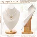 Juexica 3 Pcs Necklace Display Stand Bamboo Jewelry Bust Display Stands Beige Bust for Selling for Vendors Trade Organizer(11.4 x 7.5 Inches)