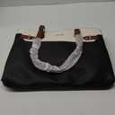 LOVEVOOK Laptop Tote Bag for Women Work, Teacher Tote Bag with Large Cup Holder, 17.3 Inch Waterproof Leather Computer Bag (Black-beige-brown)