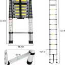 12.5FT Telescoping RV Ladder, Portable Aluminum RV Telescoping Ladder Compatible with Lippert On-The-Go Receiver, 350lbs Capacity