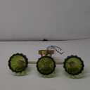 Bathroom Light Fixtures, 3-Light Brass Vanity Wall Light Over Mirror with Green Tulip Glass Shade for Bedroom Living Room (Hardwired)