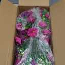 Dolicer 4 Packs Look Real Artificial Flowers for Outdoors, Fake Artificial Hanging Flowers for Outdoors Realistic UV Resistant Hanging Flowers Silk Petunia Faux Flowers for Porch Patio(Purple+Fuchsia)