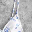 ZAFUL Women's Ditsy Floral Printed Swimsuit Underwired Knotted String Triangle Bikini High Cut Cheeky Bikini Set (S)