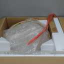 White & Gold Bar Stools Set of 2 Counter Height 24 Inches Swivel Bar Stools for Kitchen Counter Island Backless Modern Gold Barstools Upholstered Faux Leather Round Counter Stools, Off White+Gold