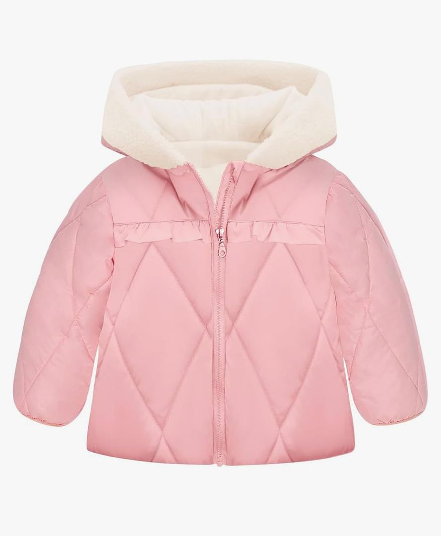 TUONROAD Baby Girls Coat Warm Toddler Puffer Jacket Hooded Winter Outerwear for 3-4Y