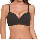 Women Wireless Bra No Underwire Fixed Molded Cup Seamless Push Up Bras for Women Soft Support Regular and Plus Size (34C, Black)