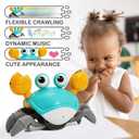 Pbooo Crawling Crab Baby Toy, Interactive Walking Dancing Moving Crab Toy (Infrared Sensing) 3-6 6-12 Months, Toddler Learning Tummy Time Crab, Infant Music Sensory Birthday Gifts