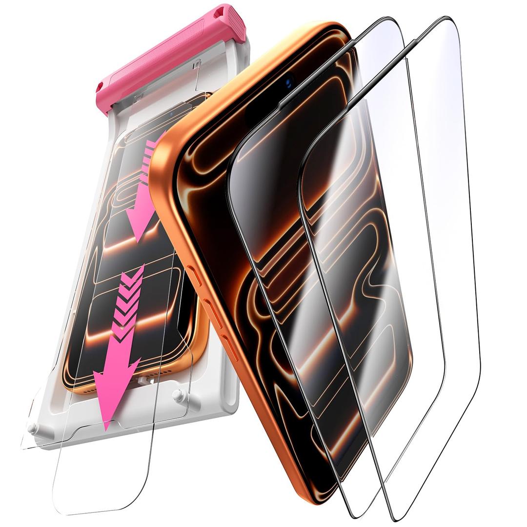 Hoerrye Screen Protector for iPhone 17 Pro Max - [HD Clear][Easy Installation] Case Friendly,Tempered Glass 9H Hardness Shatterproof,Anti Fingerprint,Bubble Free,2 Pack, Pack Of 2