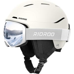 Ski Helmet and Goggles Set, Snowboard Helmet Goggles for Men Women & Youth, Shockproof Snow Helmet Anti Fog OTG Snow Goggles for Skiing Snowboarding, S