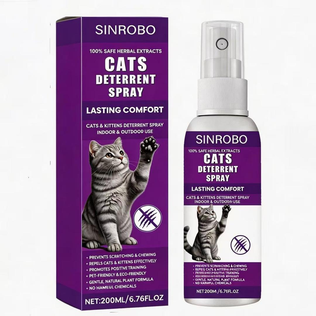 Cat Deterrent Spray - Natural Safe Cat Repellent Spray for Furniture Protection,Effective Indoor & Outdoor Training Aid to Stop Pee Spraying, Chewing & Scratching (1 Pcs)