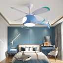 42 inch Children's Bedroom Helicopter Model Ceiling Fan with Lights,Remote Control Speed,6-Speed Adjustment,Control Timing,Winter& Summer Positive & Negative, Blue