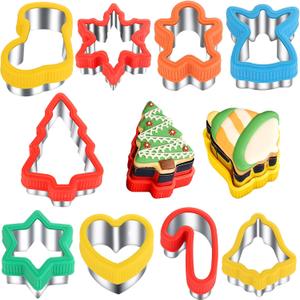 ETERSION Christmas Cookie Cutters 2" to 3.5" 9 Pieces Cookie Cutters Christmas Shapes