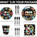 Family Game Night Party Decorations Tableware, Family House Board Games Party Supplies for Birthday Kids Adults Gaming Night, Disposable Paper Plate, Napkin, Cup, Cutlery, Serves 24