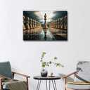 TUMOVO 1Panels Golden Chess Piece Pictures for Living Room King and Knight Picture Painting Canvas Art House Decor Modern Office Wall Decor Framed Large Wall Art for Home Bedroom 36x24in, 24"Wx36"H