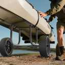 GanFind Kayak Cart Canoe Trolley Carrier Kayak Accessories Transport Dolly with Solid Foam Wheels Detachable Frame Pole and Crossbar