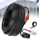 30FT Heat Tape for Water Pipes, -40F Deicing Heating Cable,Thermostat Wire, Freeze Protected Water Pipe Heating Cable, Self Regulating Temperature, Heated Water Hose, 120V 8W/ft (30FT)