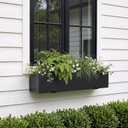 Novabright 24 Inch Wood Window Planter Box with L-Bracket,Black