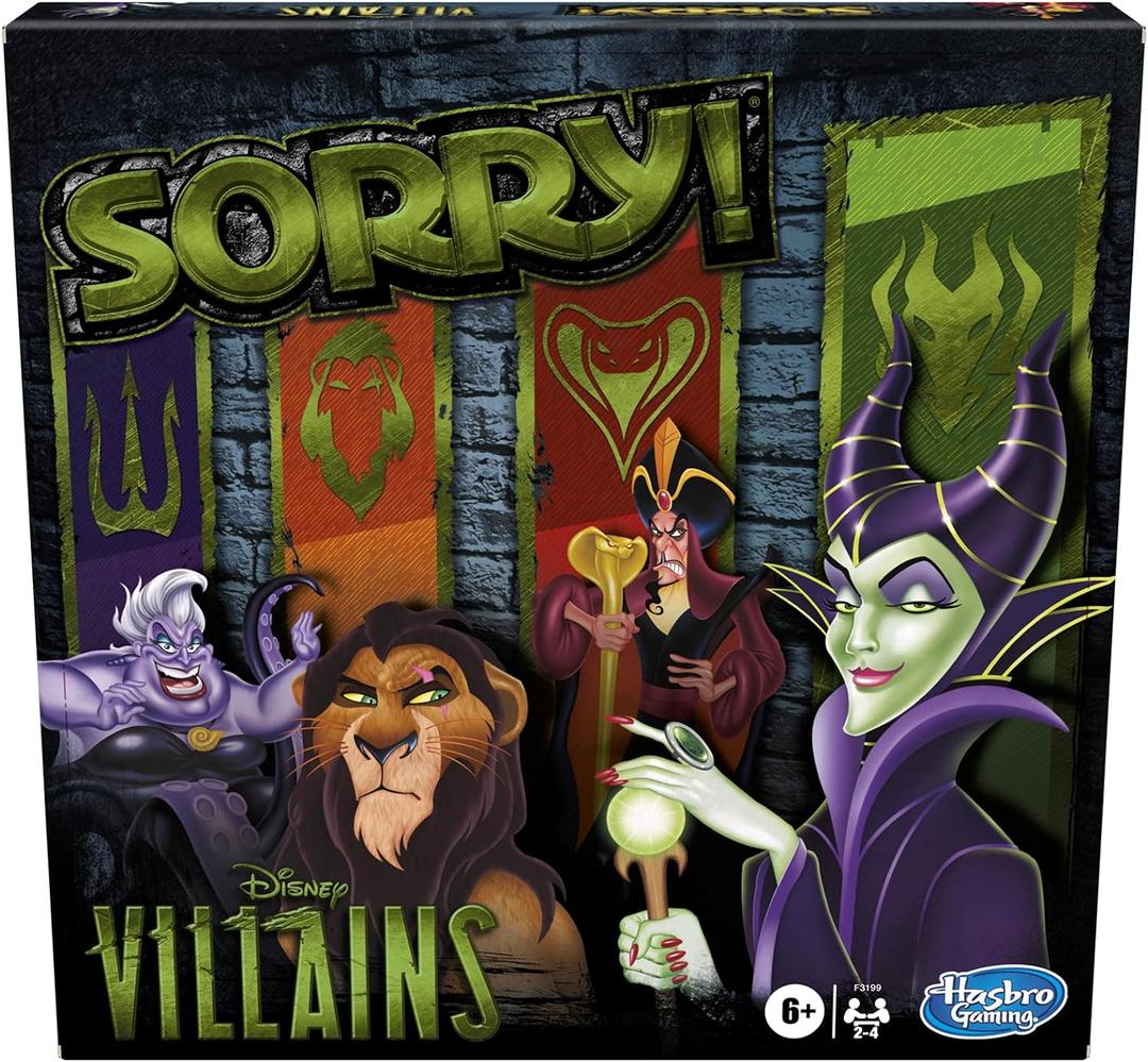 Hasbro Gaming Sorry! Board Game: Disney Villains Edition Kids Game, Family Games for Ages 6 and Up 