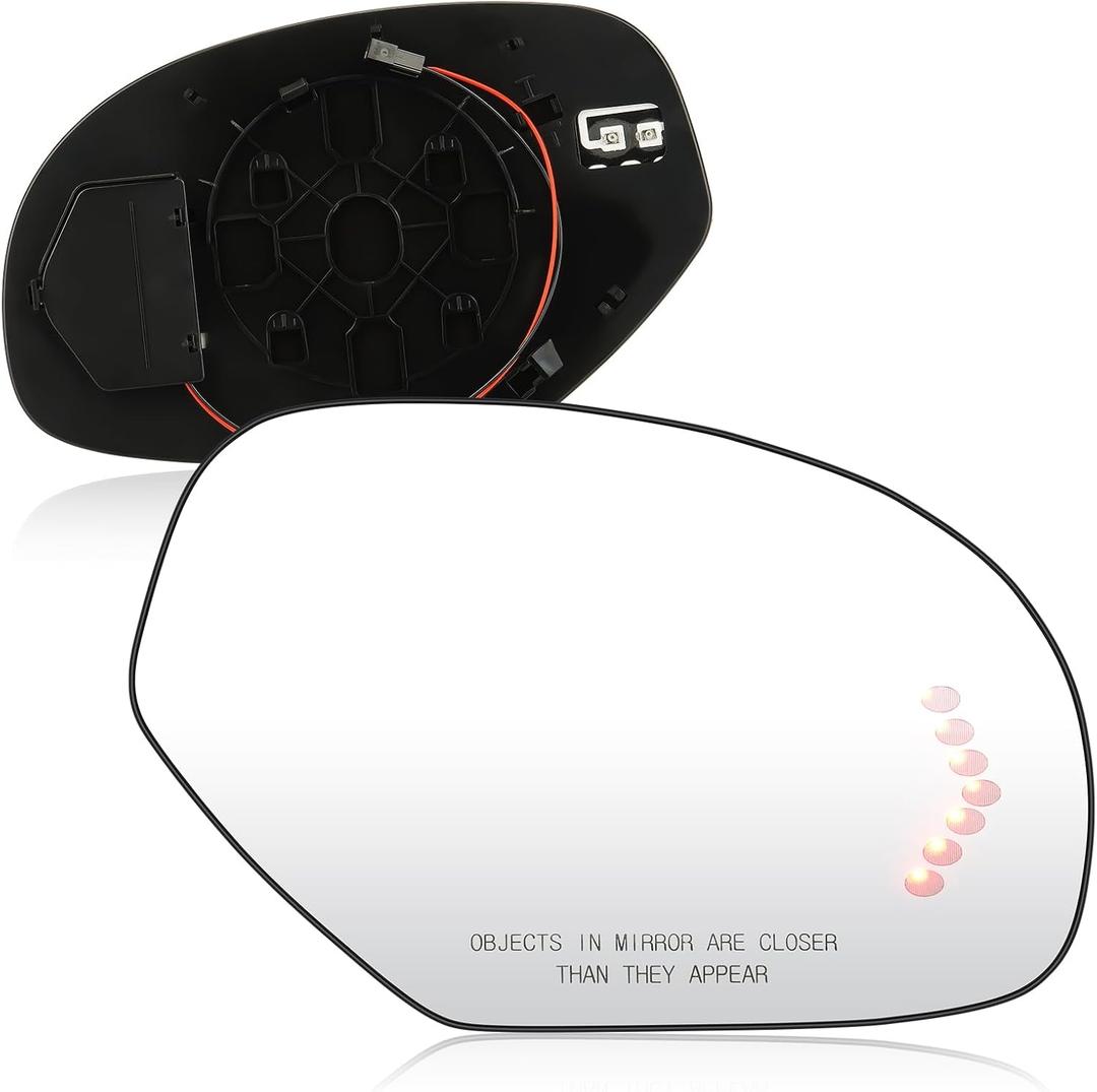 Passenger Right Side Power Heated Mirror Glass Fit For 2007-2014 Chevy Avalanche Silverado Suburban Tahoe/For Cadillac Escalade/For GMC Sierra Yukon, Turn Arrow Signal