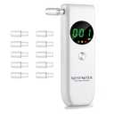 Professional Ketone Breath Analyzer Portable Ketone Breath Meter Digital Ketosis Breathalyzer for Testing ketosis with 10 Reusable Mouthpieces - White