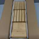 NIUXX Bamboo In-Drawer Knife Block Set for 9 Knives(Not Included), Large Kitchen Detachable Washable Cutlery Slot Organizer Storage Holder for Sharpening Steel and Cutter