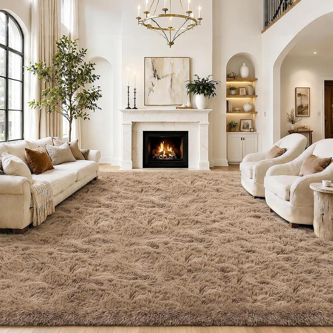 Area Rugs10x14 for Living Room,Beige Large Shaggy Carpet Plush Furry Rug
Soft Non-Slip Big Indoor Floor Rugs, Upgrade Fuzzy Plush Carpet for Bedroom Dorm Playroom Home Decor