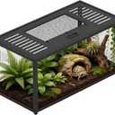 66 Gallon Reptile Terrarium, 360° View, Metal Mesh Lid & Feed Door