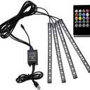 Generic 12 SMD 5V LED RGB Decorative Car Light , Car Port Ambient Light Car Styling Music 7 Colourful Control Interior Atmosphere Lamp with remote control