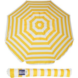 AMMSUN 6.5 Foot Heavy Duty Beach Umbrellas for Sand with tilt Sun Shelter, UV 50+ Protection Outdoor Sunshade Umbrella with Carry Bag for Patio Garden Beach Pool Backyard multicolor Yellow (Capri Yellow Stripe)