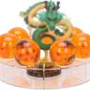 Resin Shenron Figure Shenlong Statue Set 3.5cm Crystal Balls + Shelf with Gift Box for Business Halloween Christmas Holiday