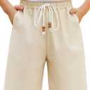 Arshiner Boys Cotton Linen Shorts Summer Beach Shorts Elastic Waist Drawstring Short with Pockets Size 6-18