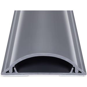 Cord Cover Floor 34in (2 x L17in), Large Capacity Floor Cable Cover, Hard PVC Cord Hider, Wire Cable Management Raceway, Grey, Cord Cavity - 1.8"(W) x 0.6"(H)