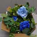 Livole 2Pcs 13 Ft Artificial Flower Garlands Real Touch Fake Floral Silk Blue Rose Garland Hanging Vine for Wedding Table Centerpieces Party Arch Ceremony Garlands Backdrop Decor