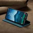 for Samsung Galaxy S24 FE Case, [RFID Blocking] PU Leather Wallet Cover Magnetic Flip Cover Card Holder Kickstand Shockproof Protective Phone Case for Samsung Galaxy S24 FEBlue Green