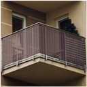 Baby Gates for Stairs with Banister, Guard Safety Net for Baby, 15ft x 3ft Stair Railing Mesh Barrier for Kids, Cats, Dogs, Child Safety Rail Guard - Dark Brown