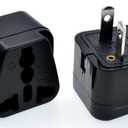 2 x Toptekits Black NEMA 6-20P Universal Plug Adapter110-250V 15A,Universal World to North American US NEMA 6-20P Electrical Plug Adapter Converter