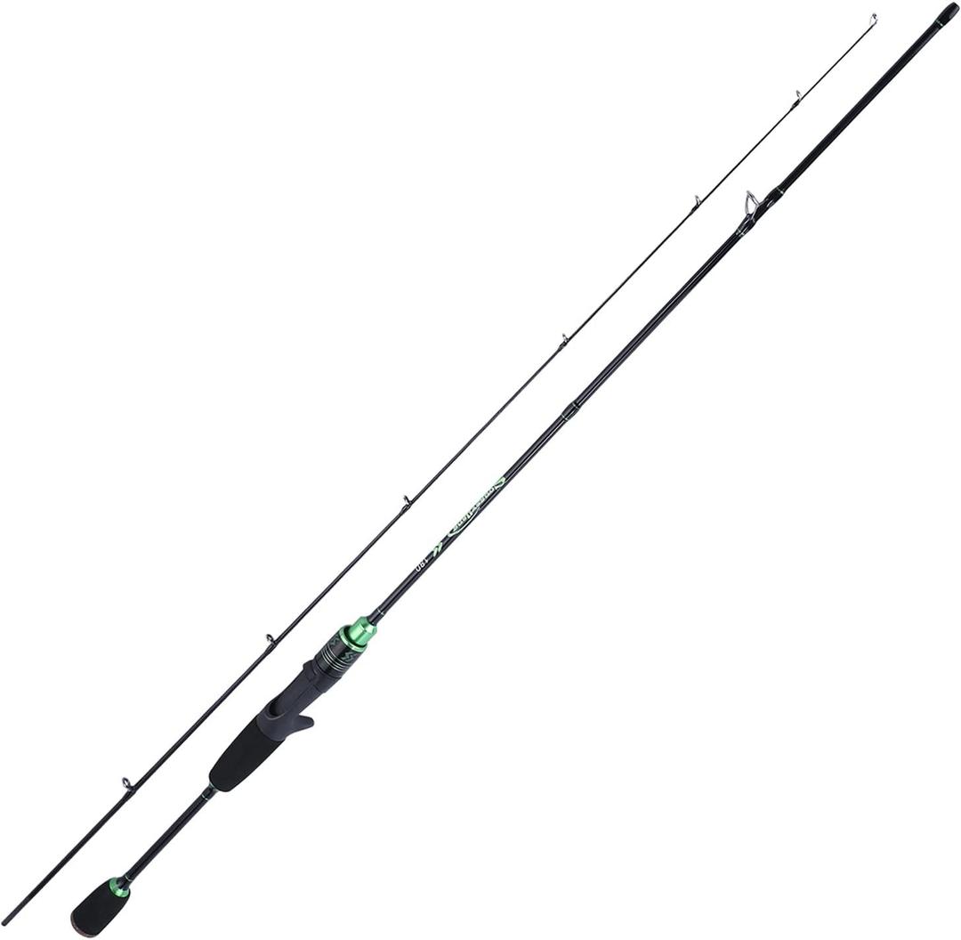 Sougayilang Fishing Rods Ultra-Sensitive Carbon Spinning Rods Blanks with Comfort EVA Grip Rod Handle 2 piecesTrout Rod (B-7ft/2.1m-cast, green)