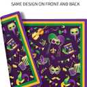 Mardi Gras Placemats Set of 4 18x12 Inch Carnival Fleur De Lis and Masks Linen Place Mat Heat-Resistant Washable Wipeable Table Mat for Party Kitchen Dining Home Decor