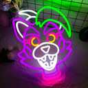 Anime Cartoon Glamrock Roxanne Wolf Neon Signs for Wall Decor,USB Dimmable Cartoon Game Neon Light for Bedroom Gaming Room Man Cave Bar Birthday Gifts(12.7 * 15.7in) (Purple)